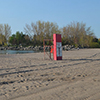 an empty beach on a spring morning. 