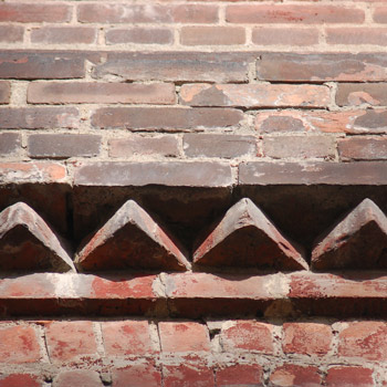 Detail of the brick work on one of the old brick buildings.