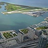 view of Toronto islands and the downtown waterfront from the CN tower 