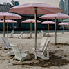 sugar beach in the winter, looking towards the city skyline 